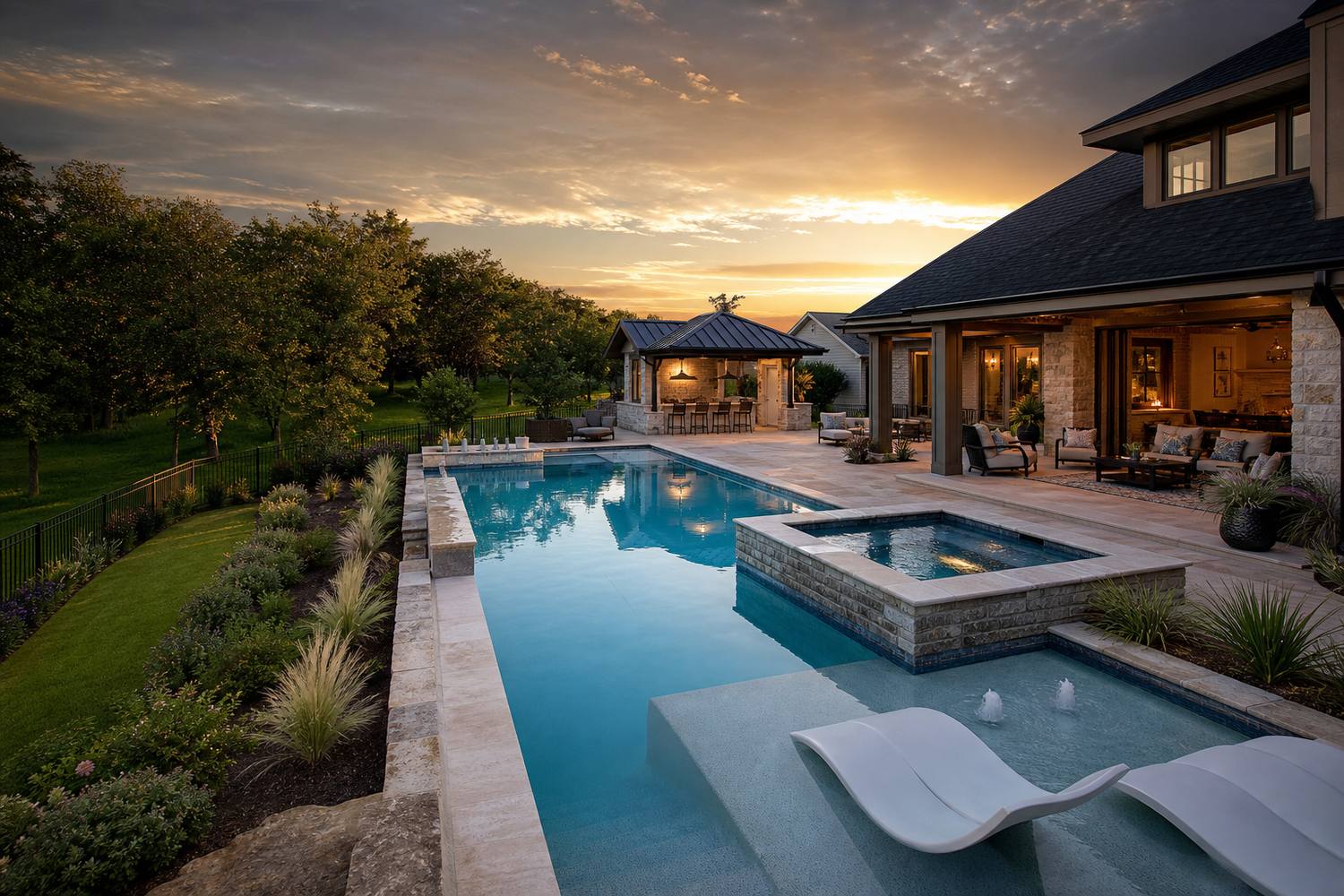 Outdoor living pool project